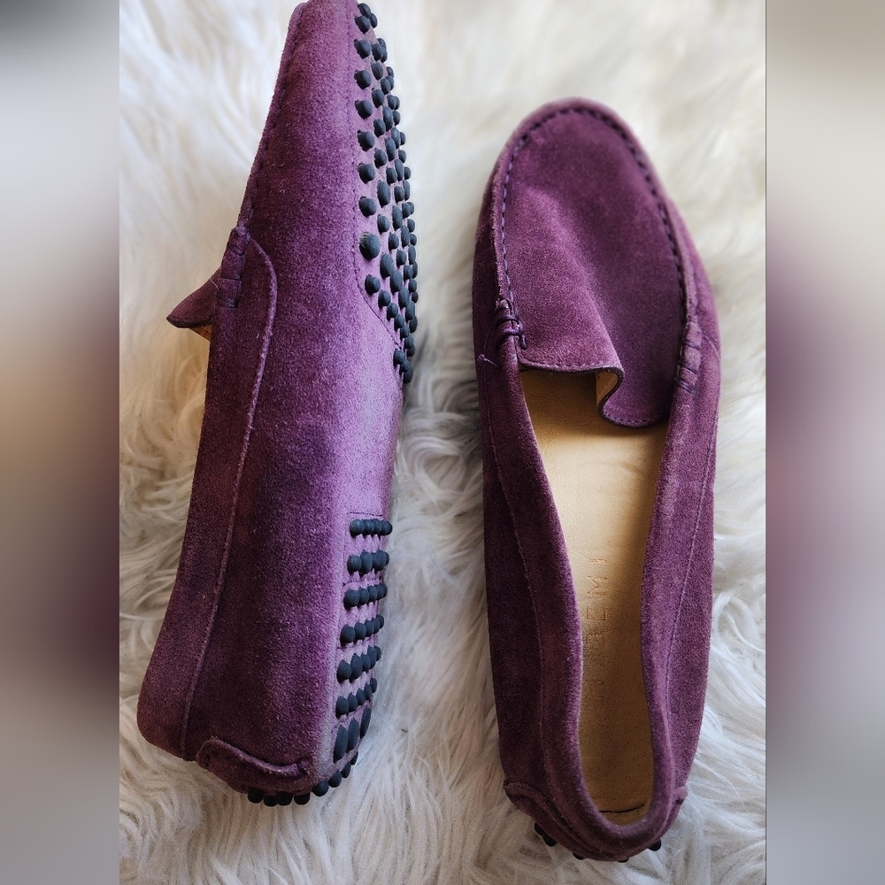 M. GEMI The Felize Suede Burgundy LEATHER MOCCASIN SZ 39.5 US 9.5 - Picture 6 of 11